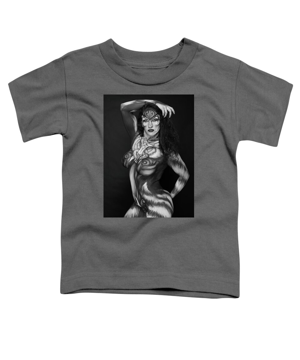 Tiger Toddler T-Shirt featuring the photograph Tiger II by Angela Rene Roberts and Cully Firmin