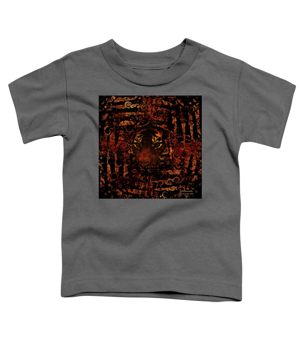 Abstract Toddler T-Shirt featuring the digital art Tiger Stripe Fractals by Diane Parnell