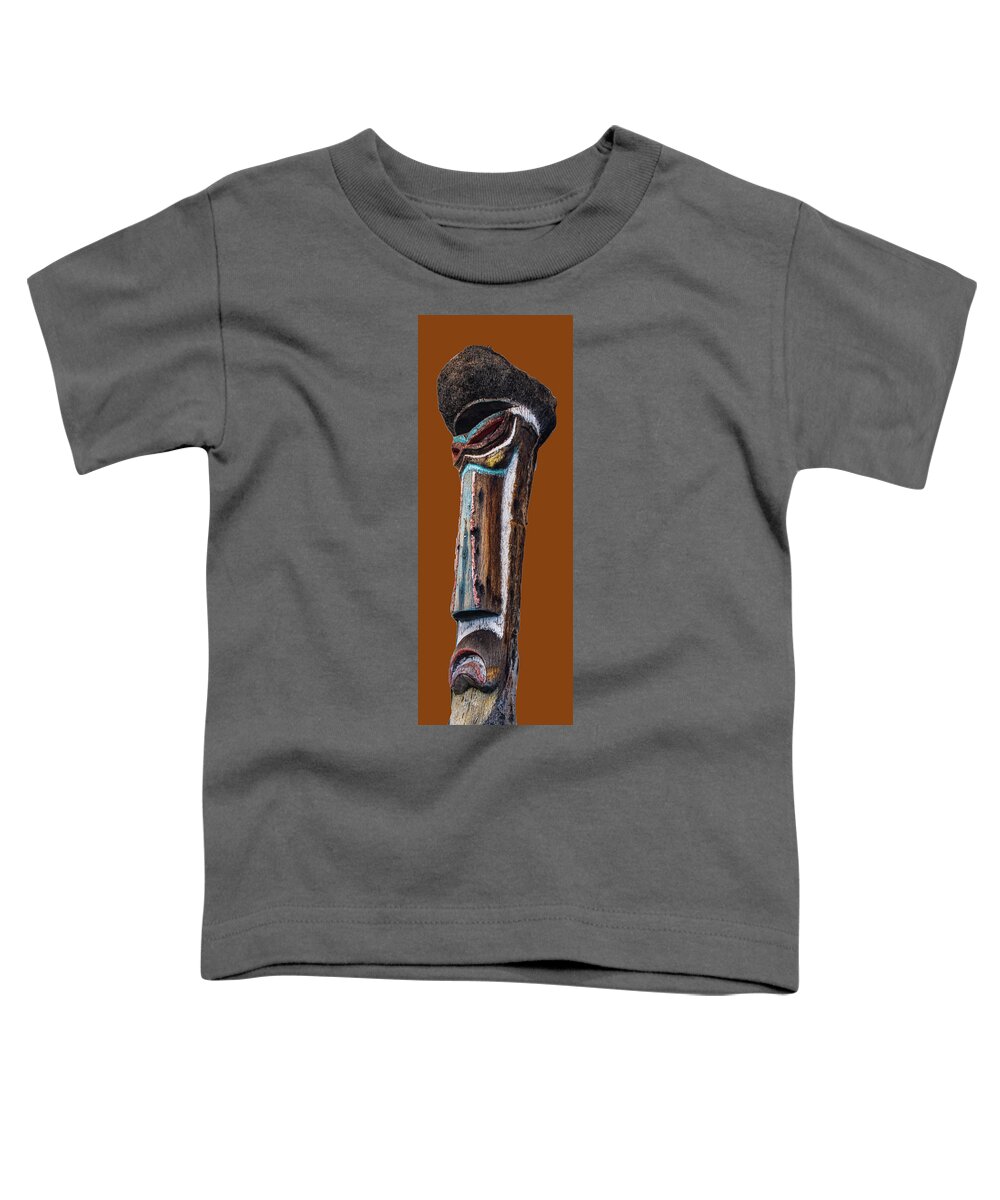 Tiki Toddler T-Shirt featuring the digital art Tiki Side by Matthew Bamberg