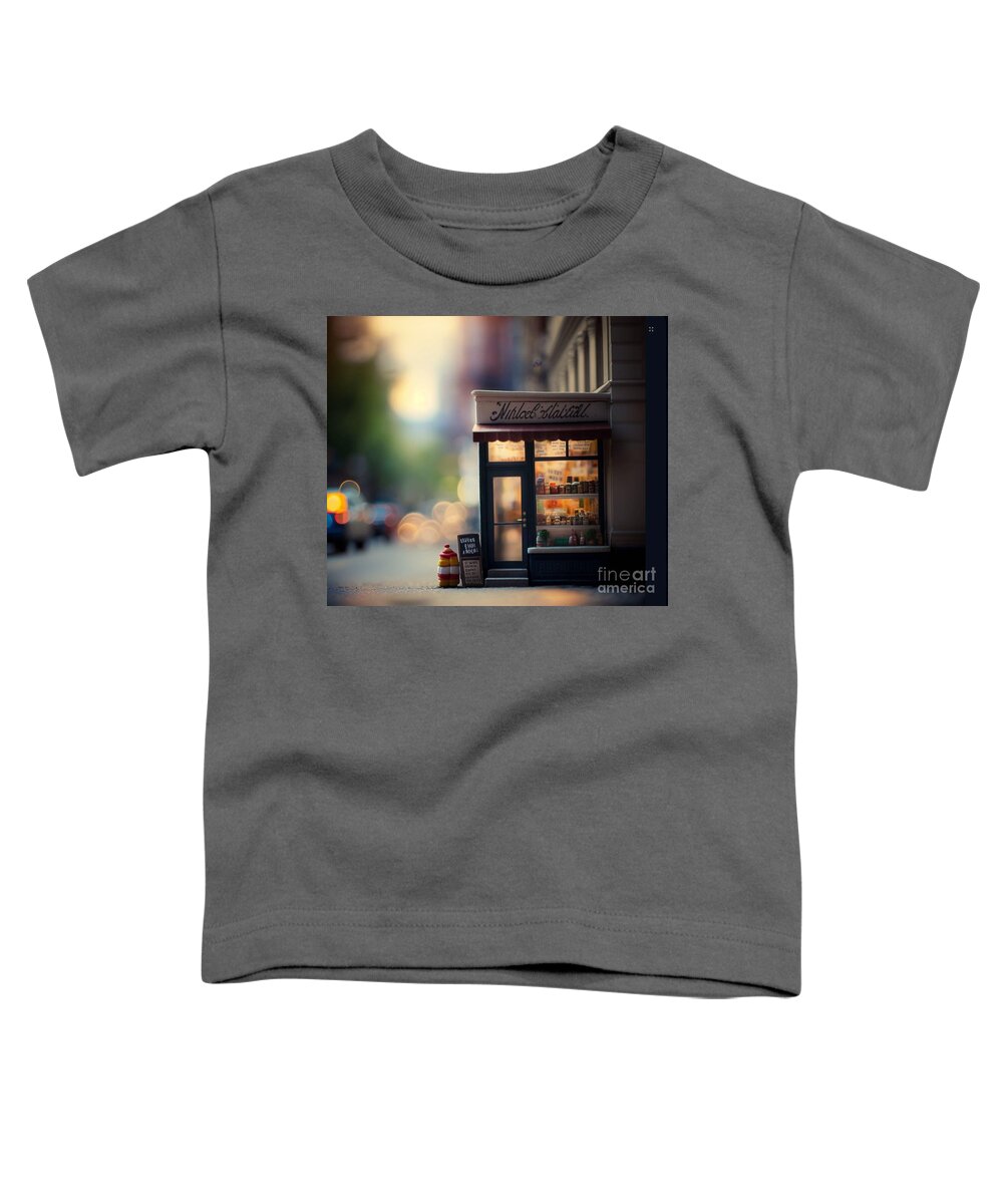  Toddler T-Shirt featuring the mixed media Tiny City Gourmet Foods by Jay Schankman