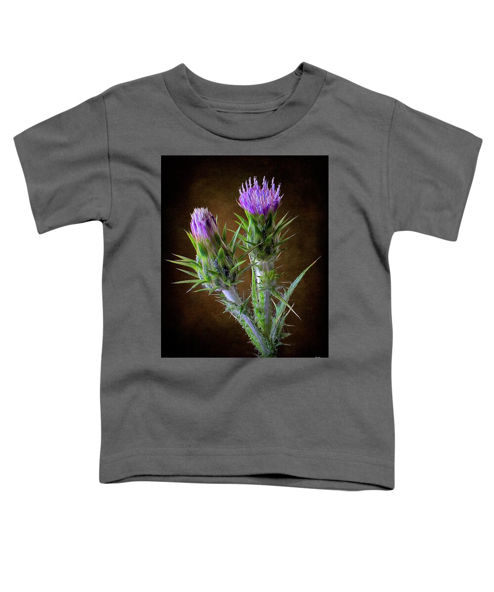 Tiny Thistle Toddler T-Shirt featuring the photograph Tiny Thistle by Endre Balogh