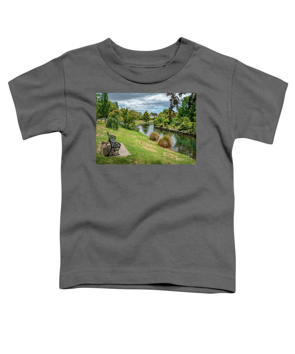 Christchurch Toddler T-Shirt featuring the photograph To sit and reflect by Fran Woods