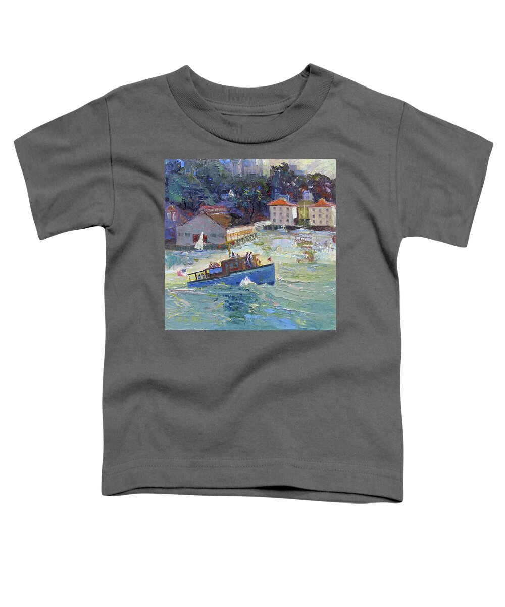 Golden Gate Toddler T-Shirt featuring the painting To the Gate and Back by John McCormick