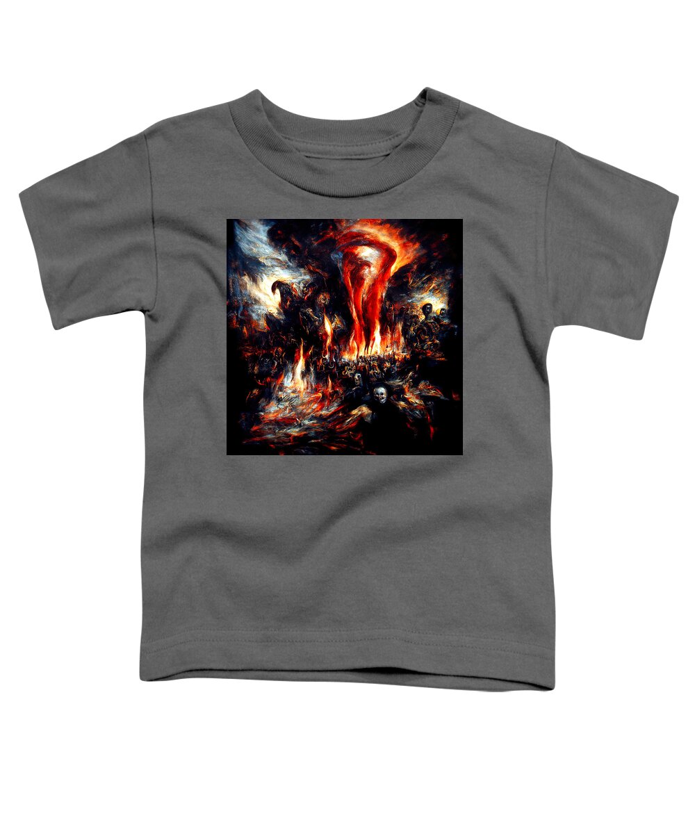 Hell Toddler T-Shirt featuring the painting Tornado of Souls, 02 by AM FineArtPrints
