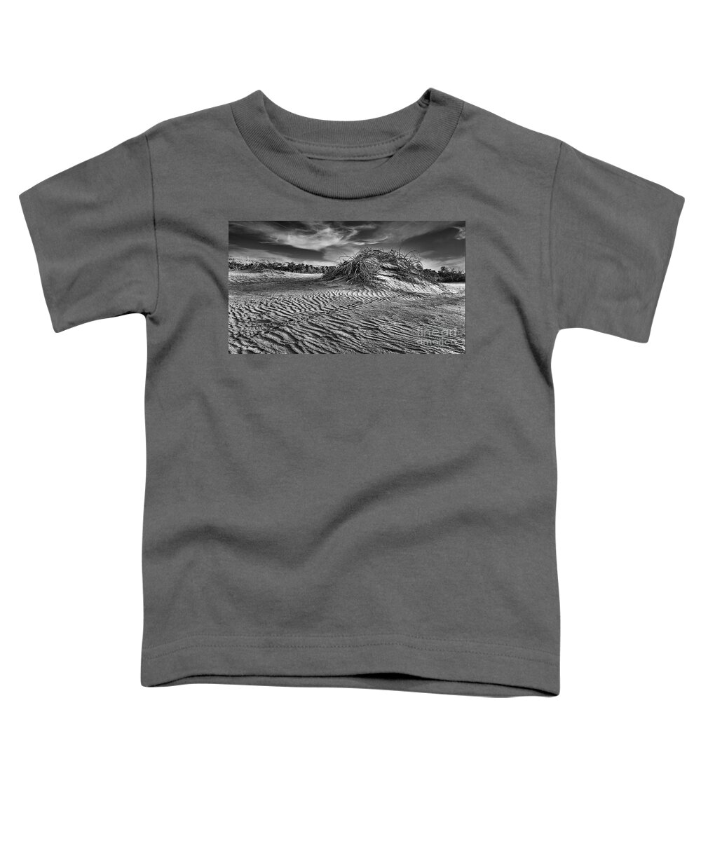 Samar Toddler T-Shirt featuring the photograph Traces in the dunes by Arik Baltinester