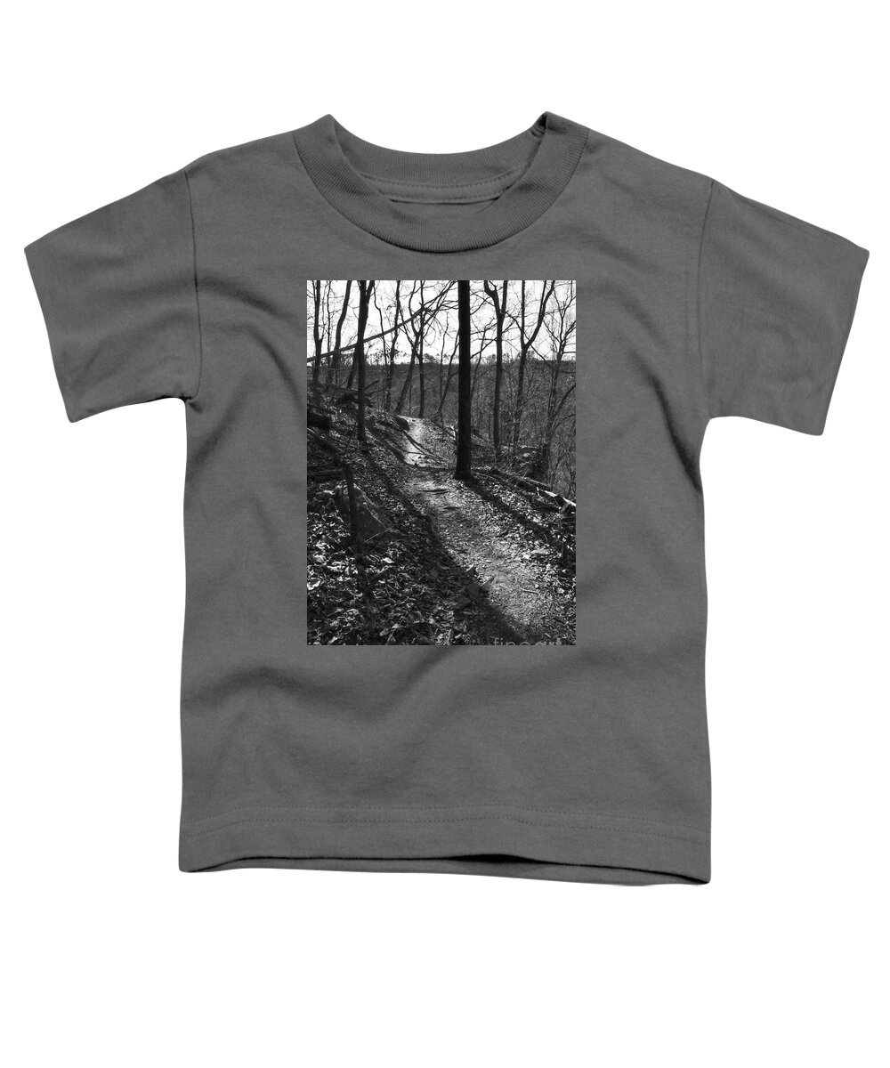 Denny Cove Falls Toddler T-Shirt featuring the photograph Trail In The Forest by Phil Perkins