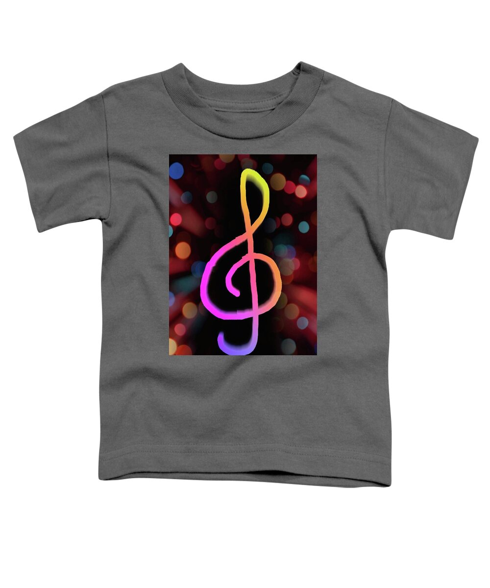  Toddler T-Shirt featuring the digital art Treble Clef and Polka Dot Glow by SarahJo Hawes