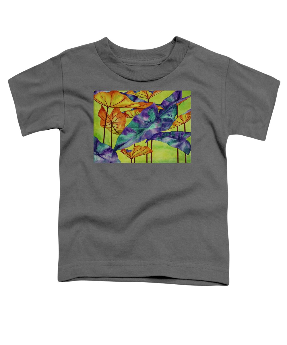 Kim Mcclinton Toddler T-Shirt featuring the painting Trippy Taro by Kim McClinton