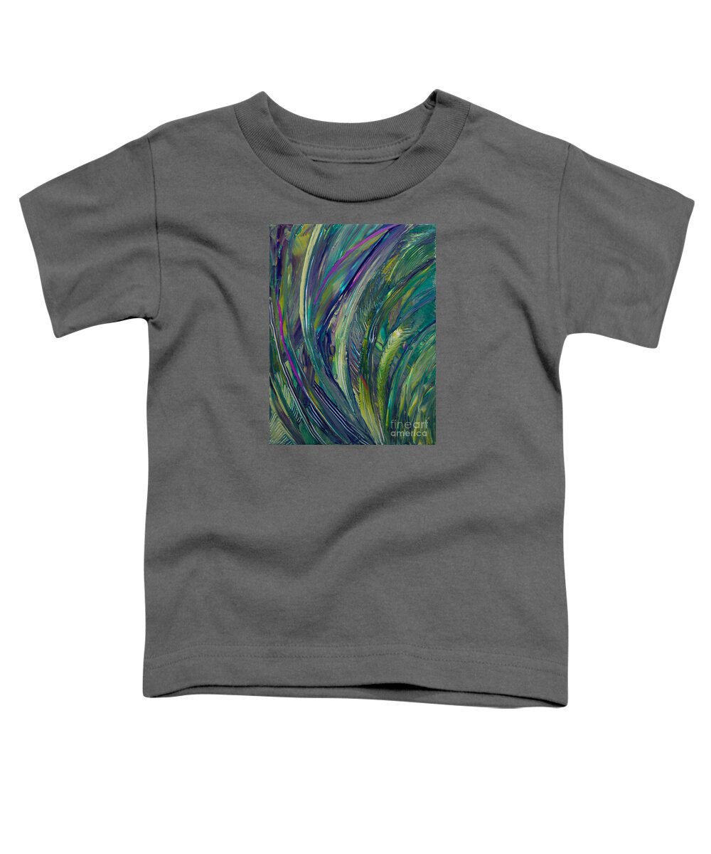 Tropical Jungle Impression Toddler T-Shirt featuring the painting Tropical 8352 by Priscilla Batzell Expressionist Art Studio Gallery