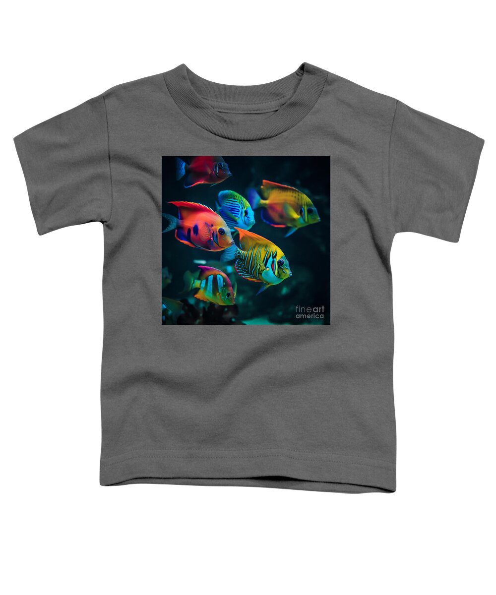 Tropical Toddler T-Shirt featuring the digital art Tropical Fish II by Jay Schankman