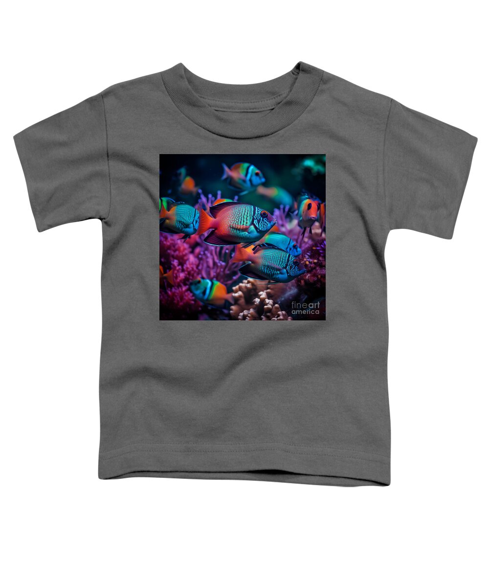 Tropical Toddler T-Shirt featuring the digital art Tropical Fish IV by Jay Schankman