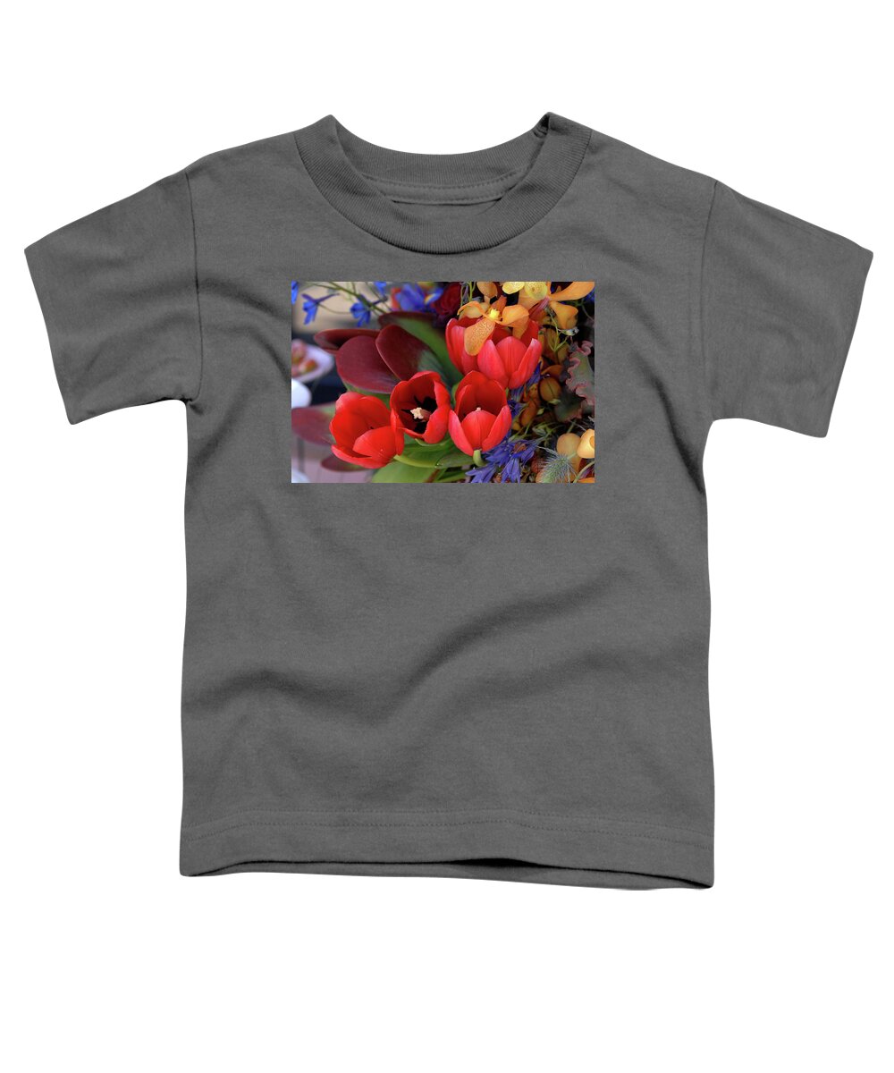 Tulip Toddler T-Shirt featuring the photograph Tulip Bouquet by Bonnie Colgan
