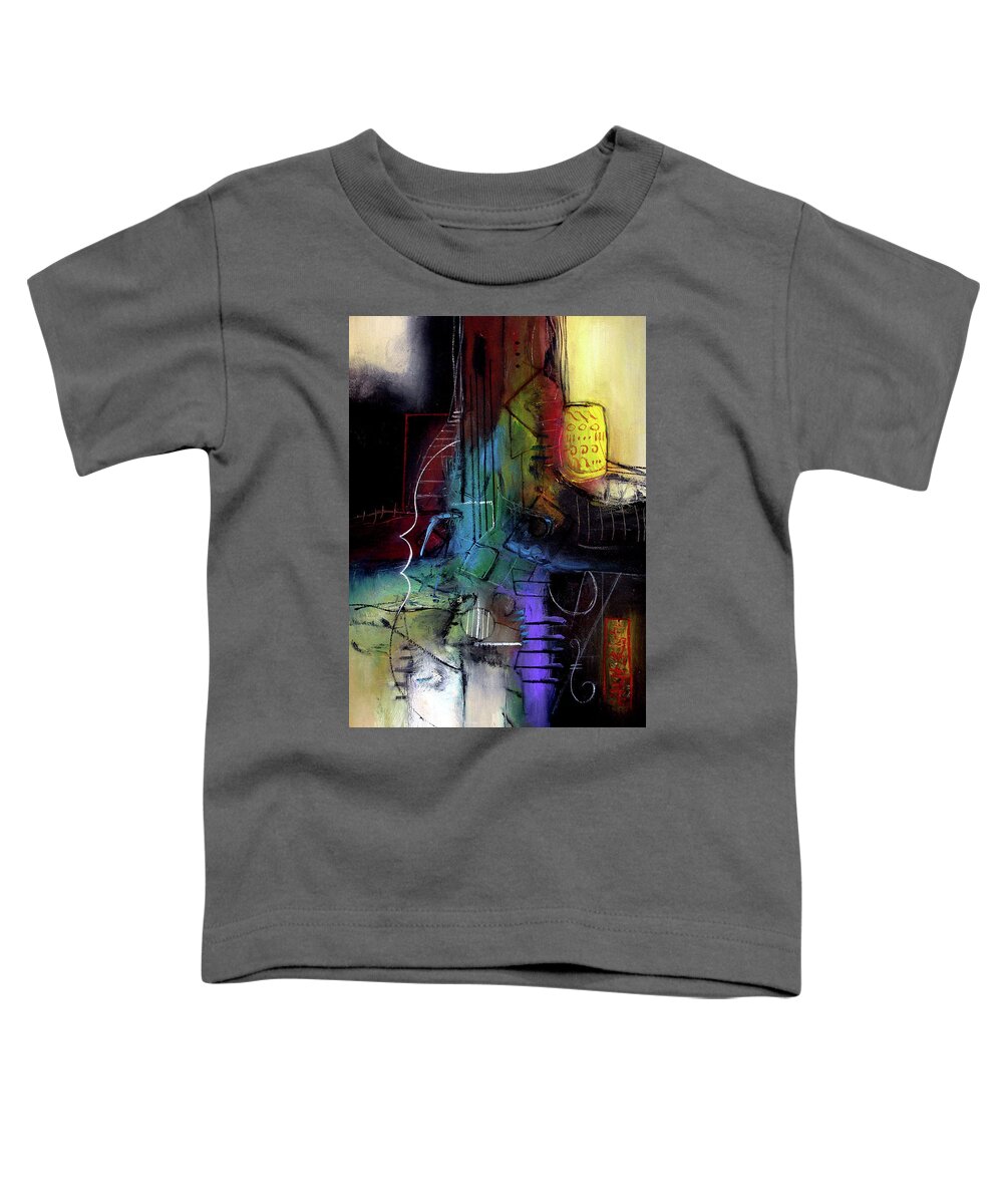 Abstract Toddler T-Shirt featuring the painting Turquoise Jazz by Jim Stallings