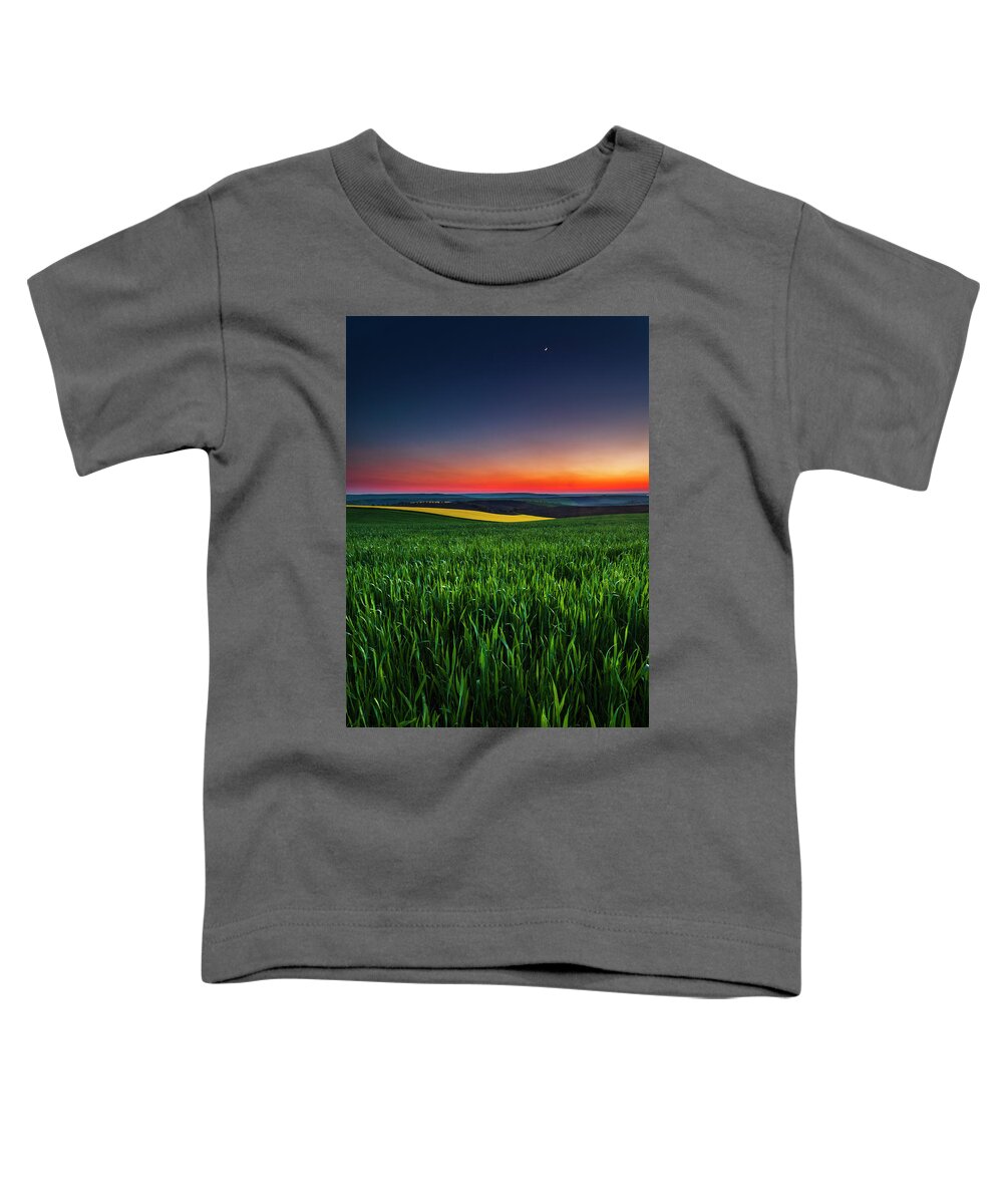 Dusk Toddler T-Shirt featuring the photograph Twilight Fields by Evgeni Dinev