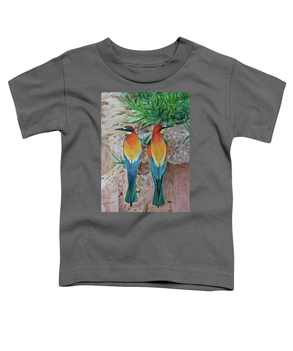 Twins Toddler T-Shirt featuring the painting Twins by Carolina Prieto Moreno