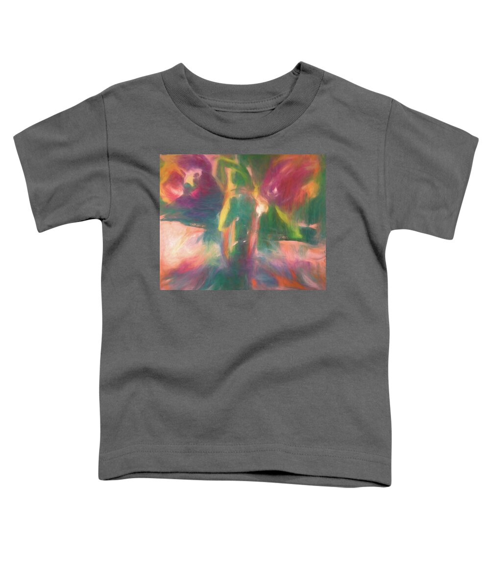  Toddler T-Shirt featuring the painting Two Flowers On Table by Susan Crowell