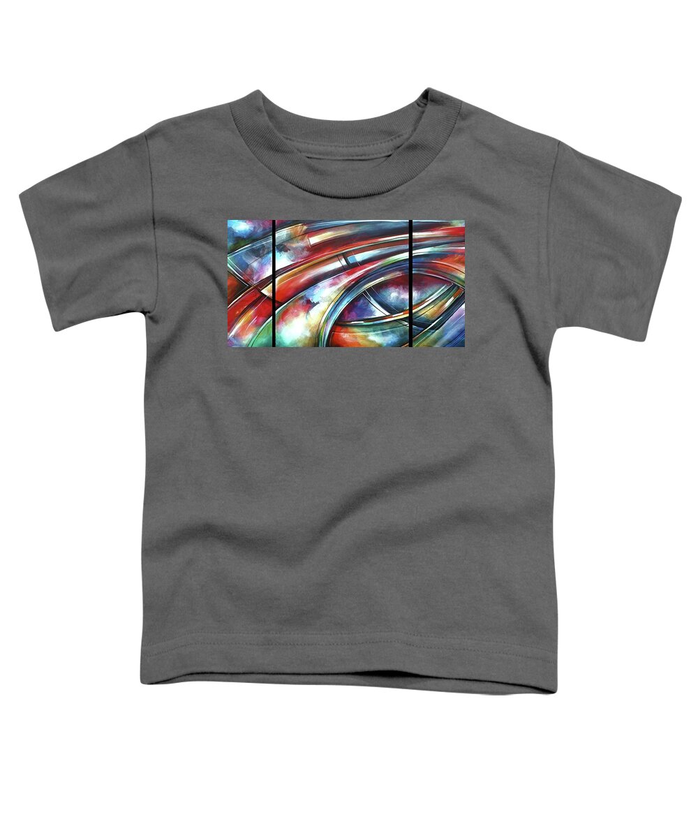 Abstract Toddler T-Shirt featuring the painting Two Sides by Michael Lang