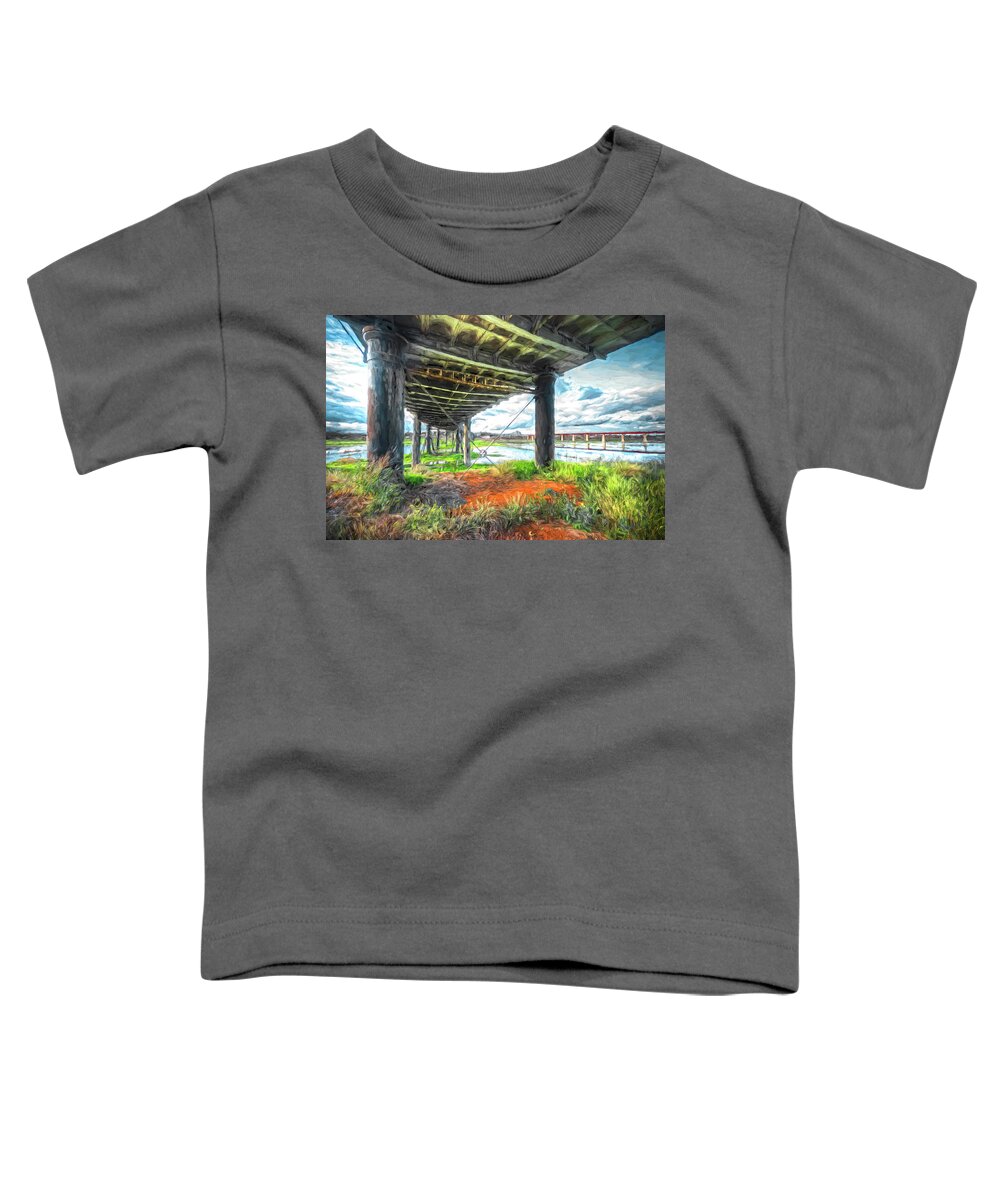 Bridge Toddler T-Shirt featuring the digital art Under Bridge by Wayne Sherriff