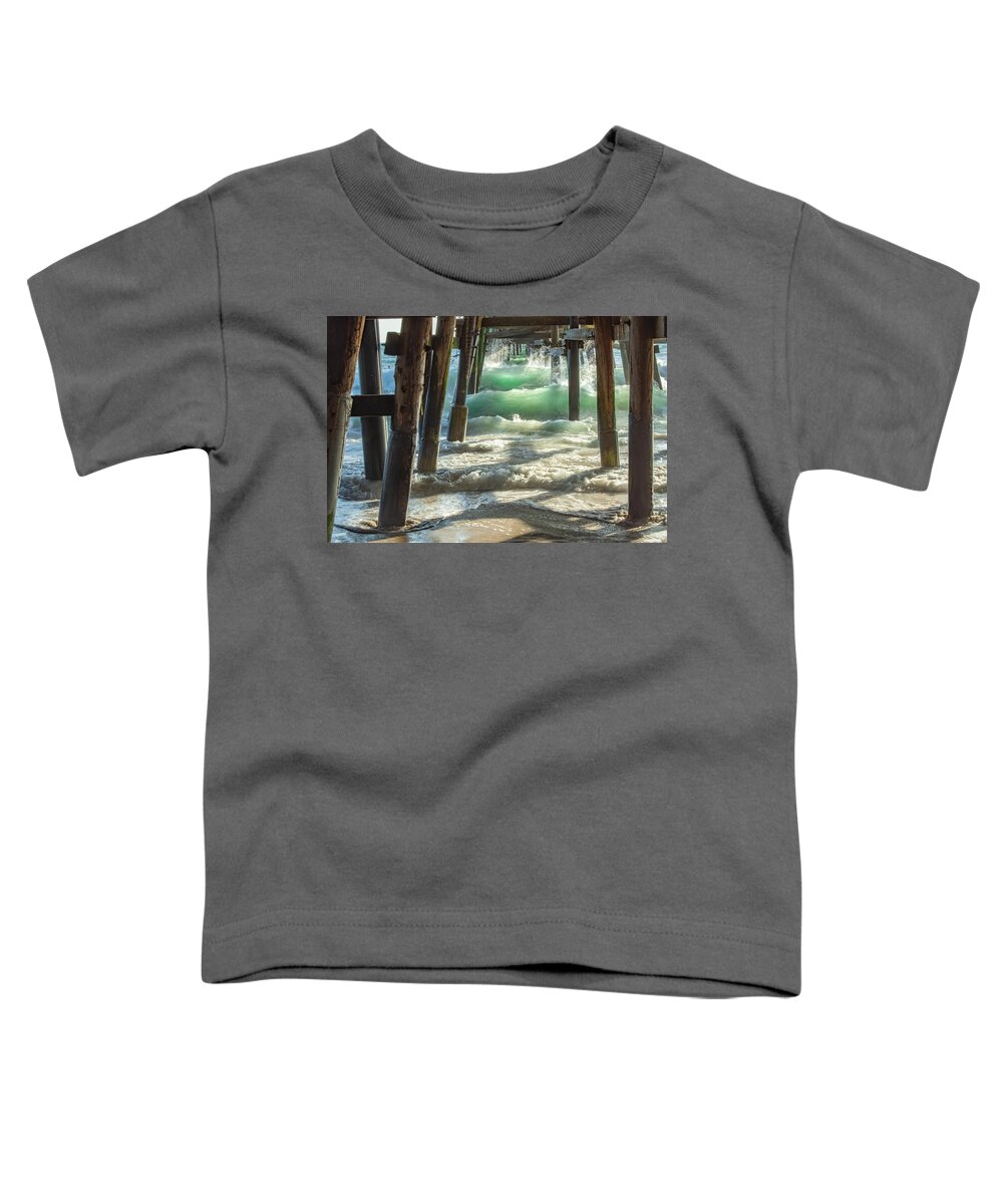 Pier Toddler T-Shirt featuring the photograph Under The Pier San Clemente by Rebecca Herranen