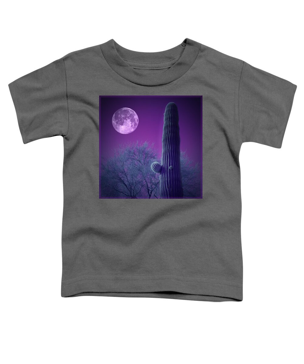 Moon Toddler T-Shirt featuring the photograph Under the Purple Moon by Barbara Zahno