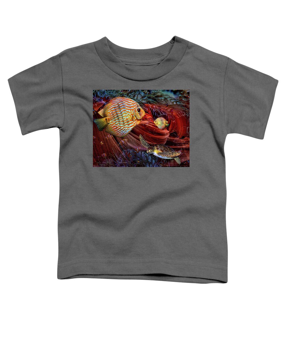 Coral Toddler T-Shirt featuring the digital art Undersea Beauty by Norman Brule