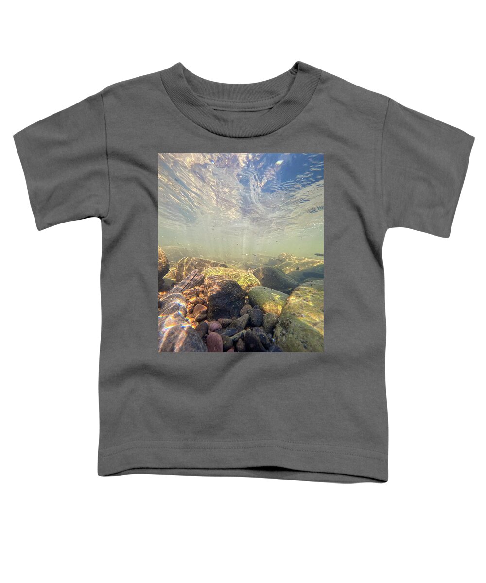 River Toddler T-Shirt featuring the photograph Underwater Scene - Upper Delaware River by Amelia Pearn