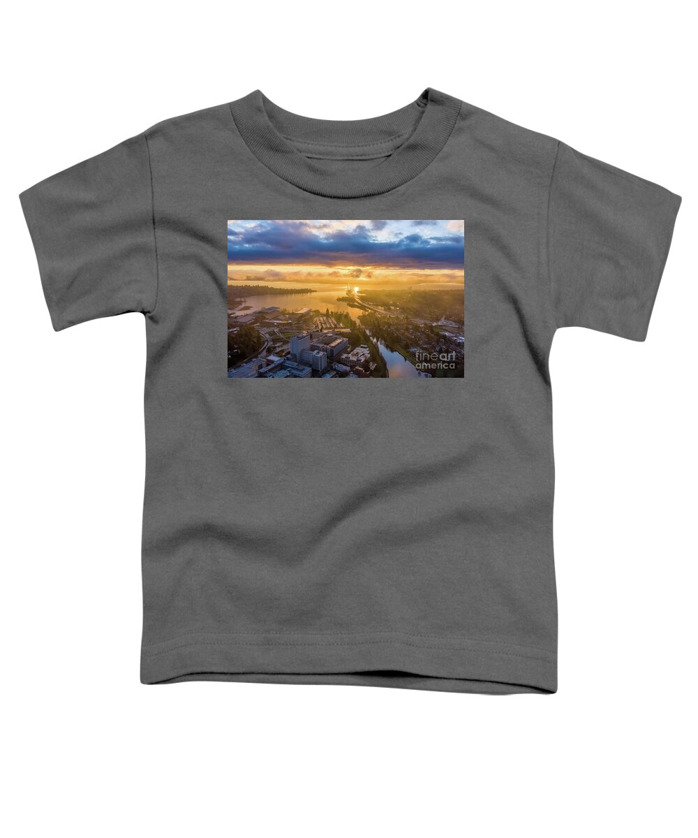 University Of Washington Toddler T-Shirt featuring the photograph University of Washington Sunrise by Mike Reid