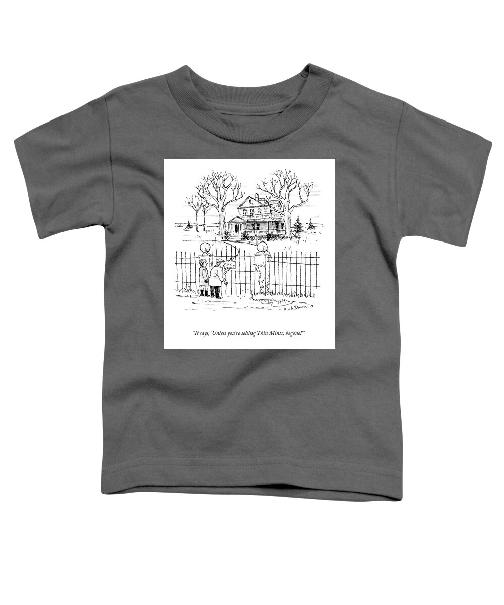 A28720 Toddler T-Shirt featuring the drawing Unless You're Selling Thin Mints by Nick Downes