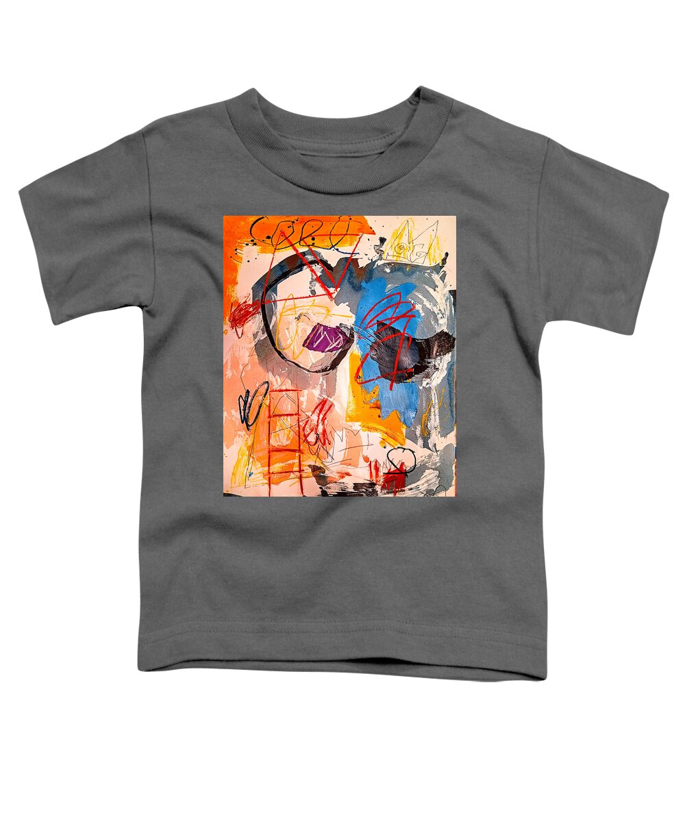 Abstract Toddler T-Shirt featuring the mixed media Up is the Only Way by Janis Kirstein