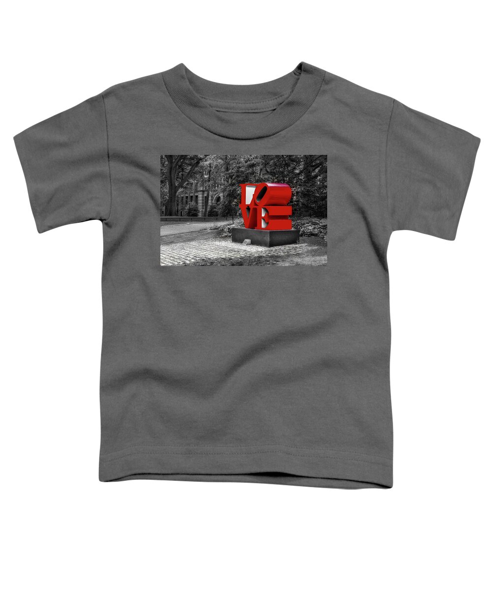Love Toddler T-Shirt featuring the photograph UPenn Love Sculpture SC by Susan Candelario
