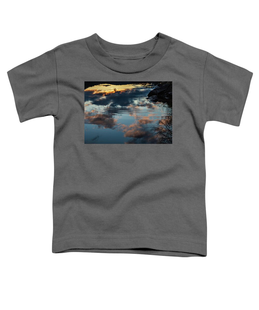 Catskills Toddler T-Shirt featuring the photograph Upper Delaware River at Sunset by Amelia Pearn