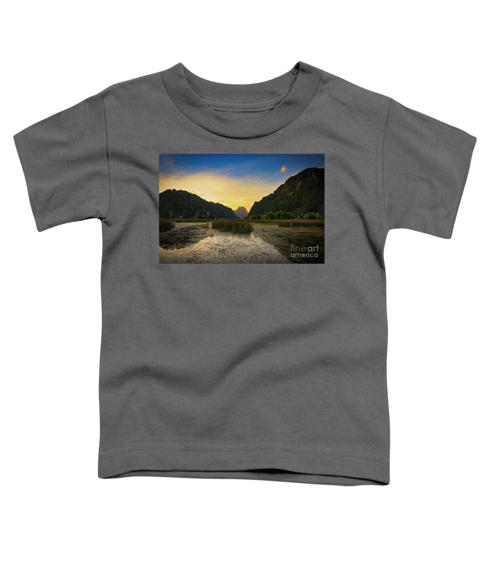 Vietnam Toddler T-Shirt featuring the photograph Van Long Reserve Vietnam Landscape by Chuck Kuhn