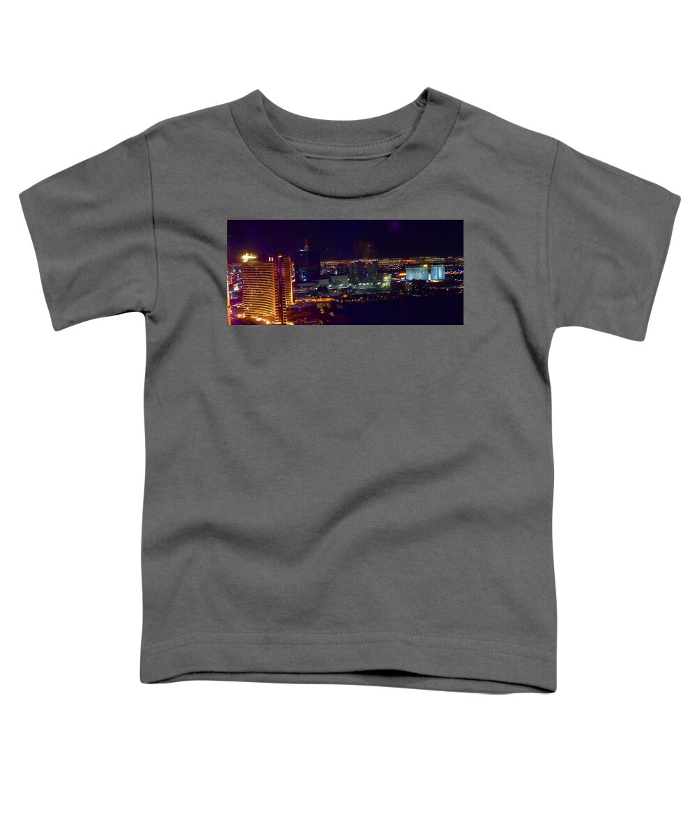 Las Toddler T-Shirt featuring the photograph Vegas Skyline by Bnte Creations