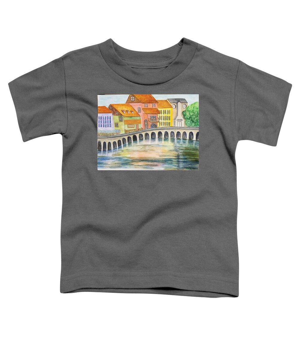 Waterfront Toddler T-Shirt featuring the painting Venice by Monica Habib