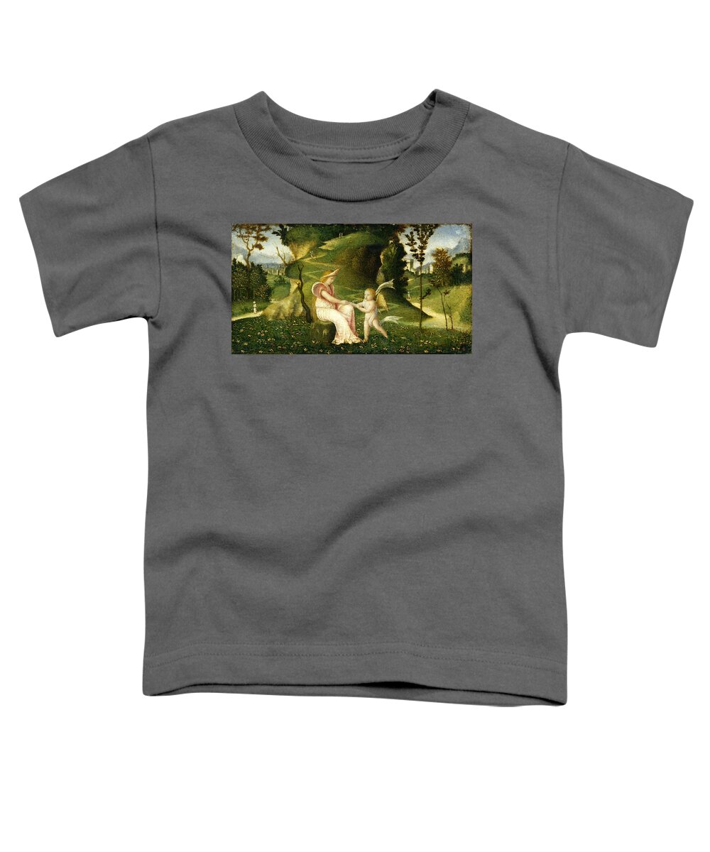 Anonymous Toddler T-Shirt featuring the painting Venus and Cupid in a Landscape by Anonymous