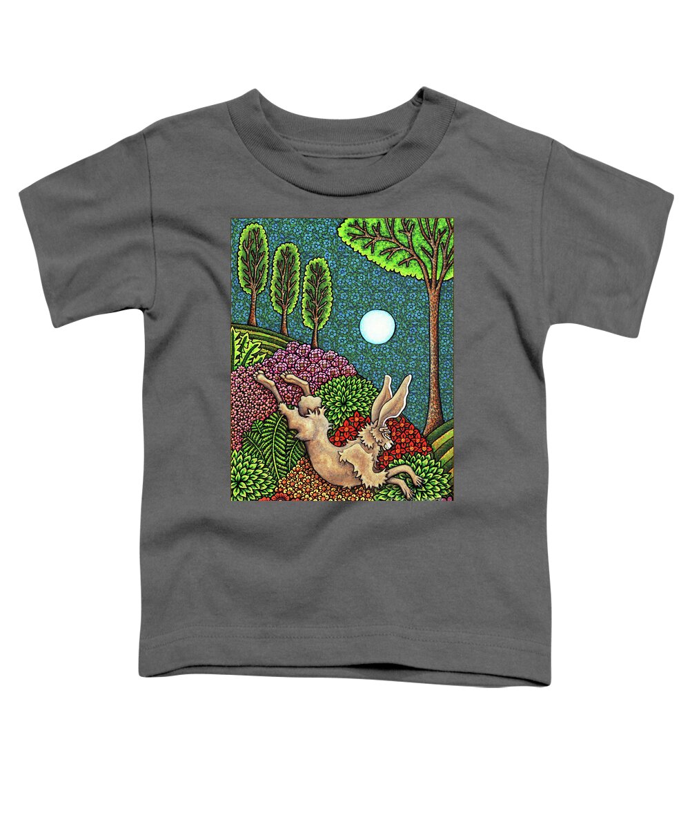 Hare Toddler T-Shirt featuring the painting Verdant Valley Vamoose by Amy E Fraser