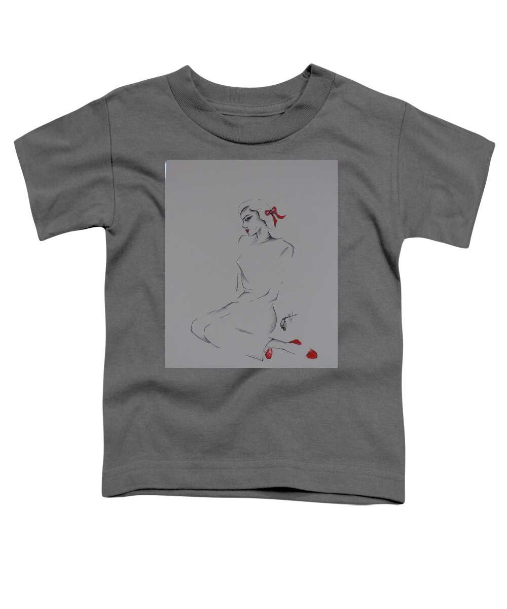 Victim Of Love Toddler T-Shirt featuring the painting Victim of Love by Kem Himelright
