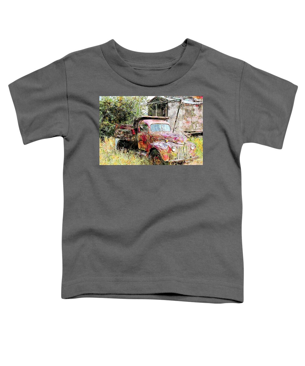 Vintage Truck Toddler T-Shirt featuring the photograph Vintage Ford Truck 41622 by Cathy Anderson