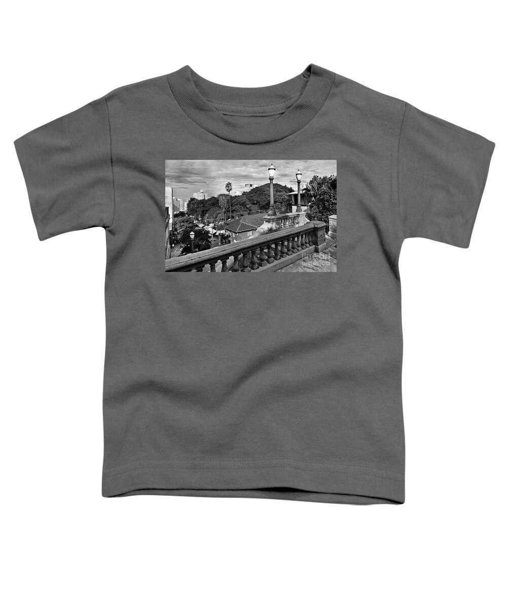 Black And White Toddler T-Shirt featuring the photograph Vintage Staircases of Sao Paulo by Carlos Alkmin