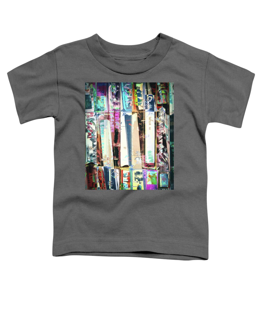 Vcr Toddler T-Shirt featuring the digital art Vintage Videos Abstract by Phil Perkins