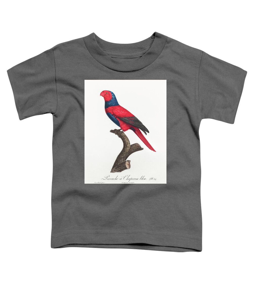 Violet-necked Lory Toddler T-Shirt featuring the mixed media Violet Necked Lory by World Art Collective