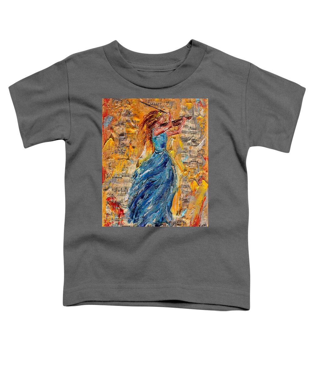 Violin Toddler T-Shirt featuring the painting Violin Inspiration by Karen Tarlton
