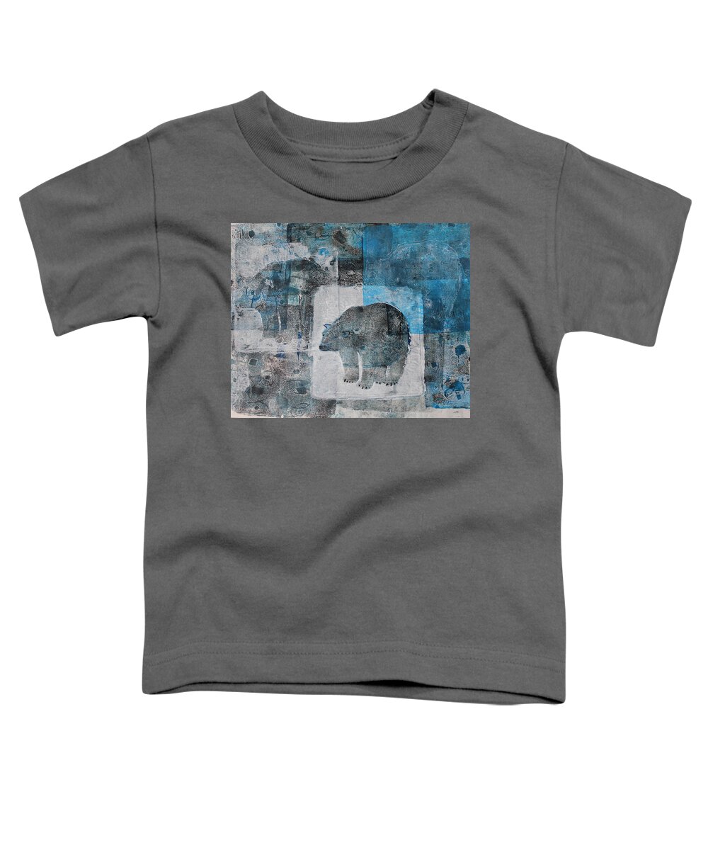 Polar Bear Toddler T-Shirt featuring the painting Wandering by Ruth Kamenev