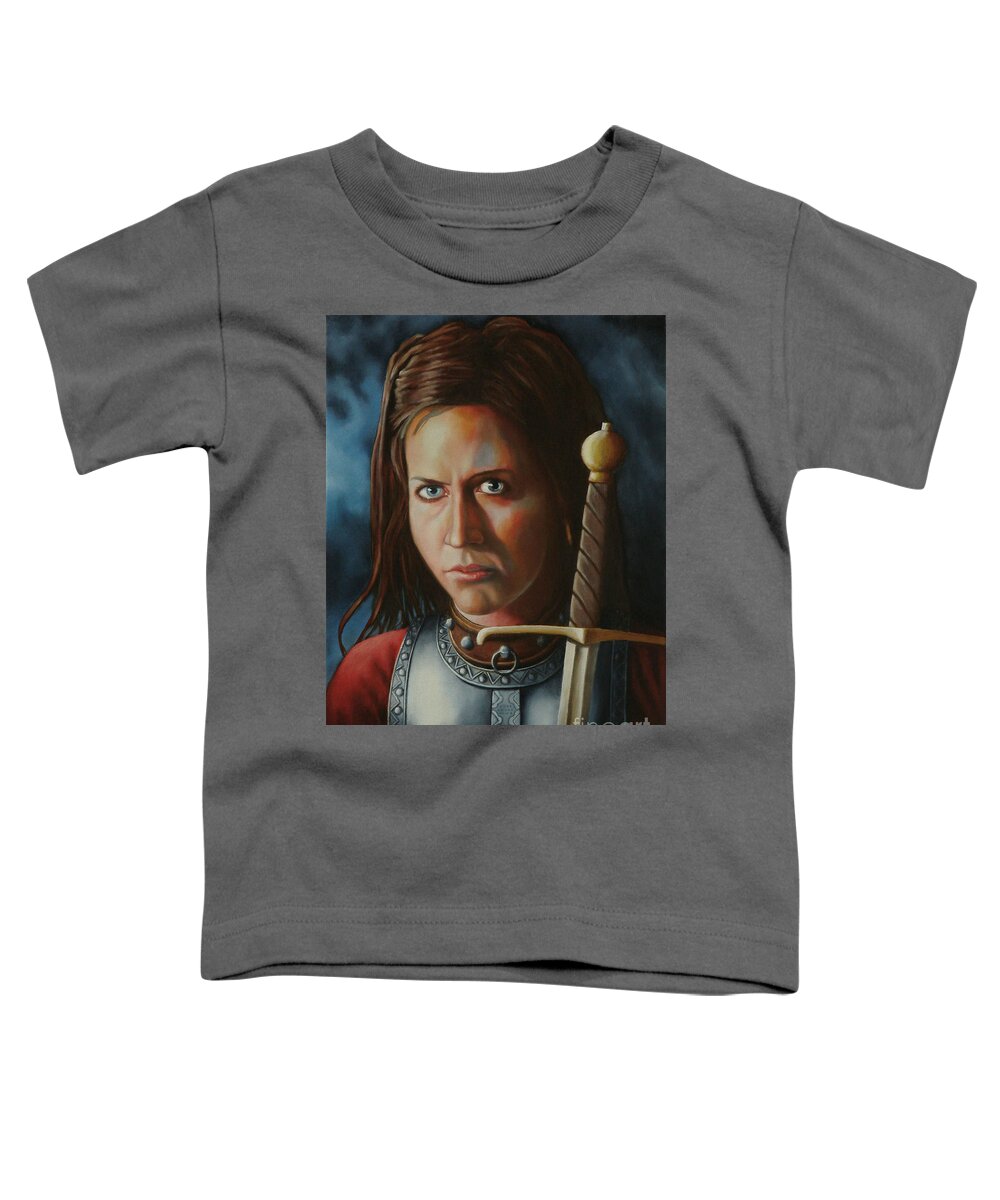 Woman Warrior Toddler T-Shirt featuring the painting Warrior maiden by Ken Kvamme