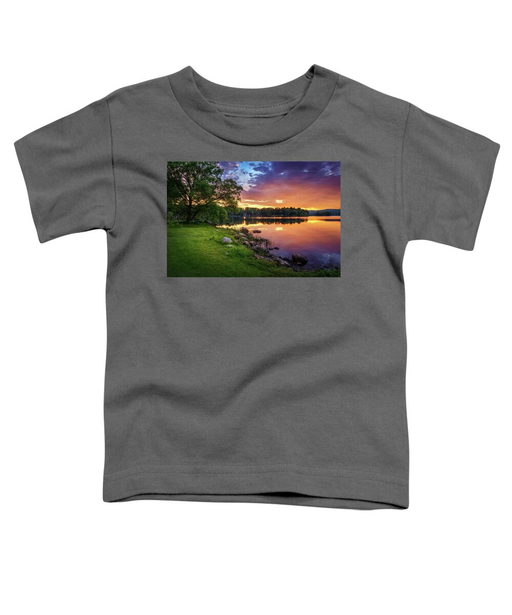 Maine Toddler T-Shirt featuring the photograph Wassookeag Lake Sunrise 34a3802 by Greg Hartford