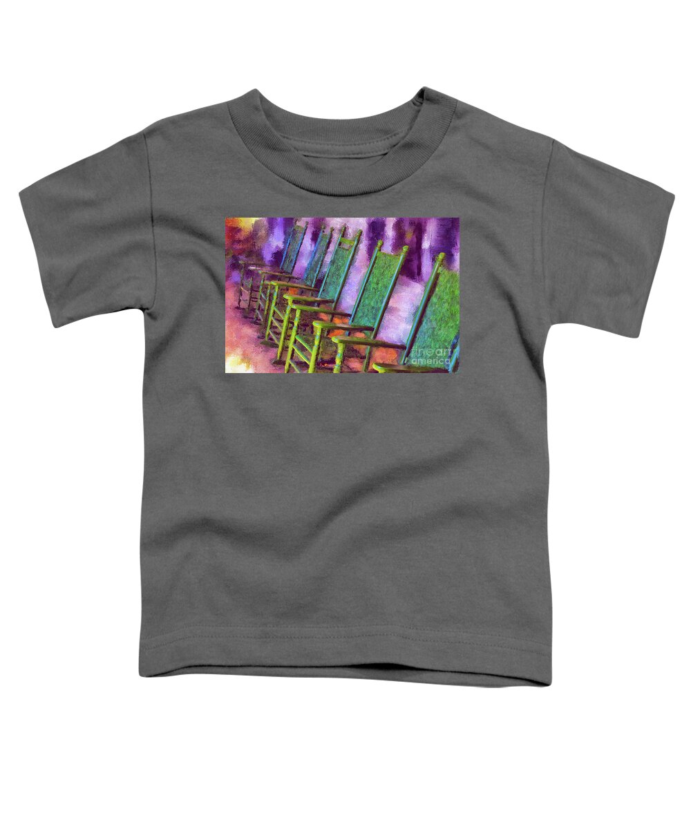 Rocking Chair Toddler T-Shirt featuring the digital art Watching The World Go By by Lois Bryan