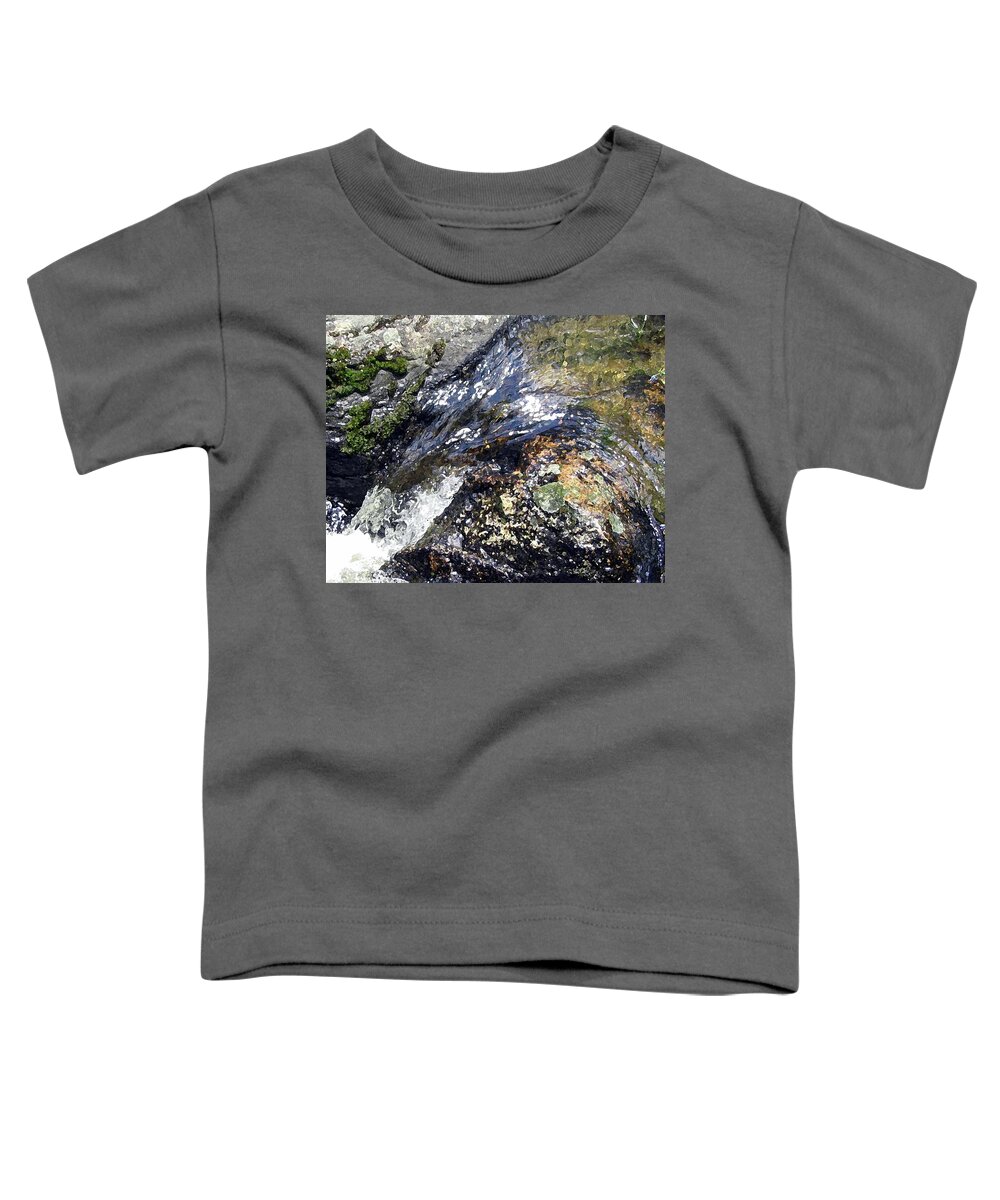 Water Toddler T-Shirt featuring the photograph Water and Rock North Fork by Laura Davis