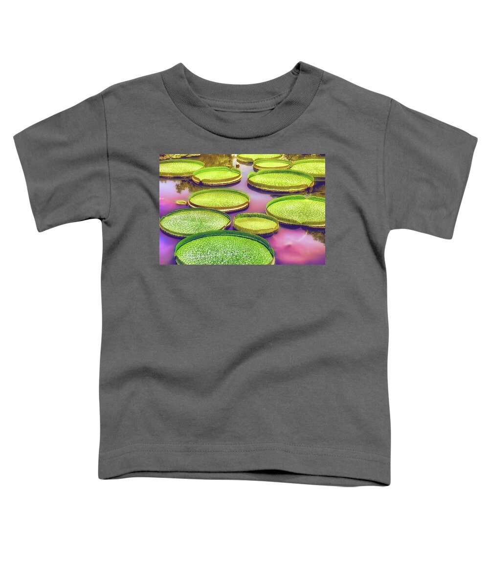 Horse Toddler T-Shirt featuring the photograph Water lily in field garden by Artto Pan
