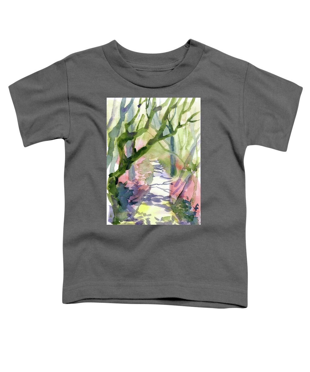 Watercolor Toddler T-Shirt featuring the digital art Watercolor A Single Pathway Painting by Sambel Pedes