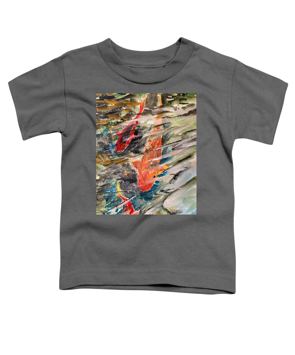 Koi Toddler T-Shirt featuring the painting Watercolor Koi by Larry Whitler
